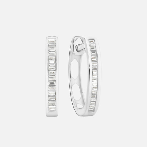 Diamond Hoop Earrings 18ct Yellow Gold