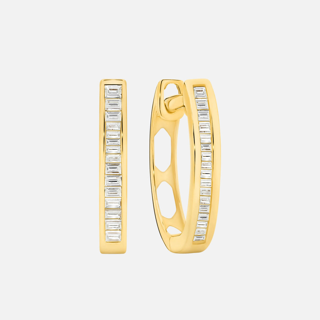 Diamond Hoop Earrings 18ct Yellow Gold