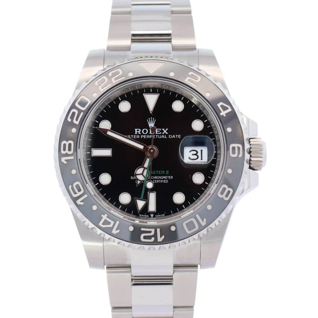 Rolex GMT-Master II 40mm Black Dial Watch Ref# 126710GRNR