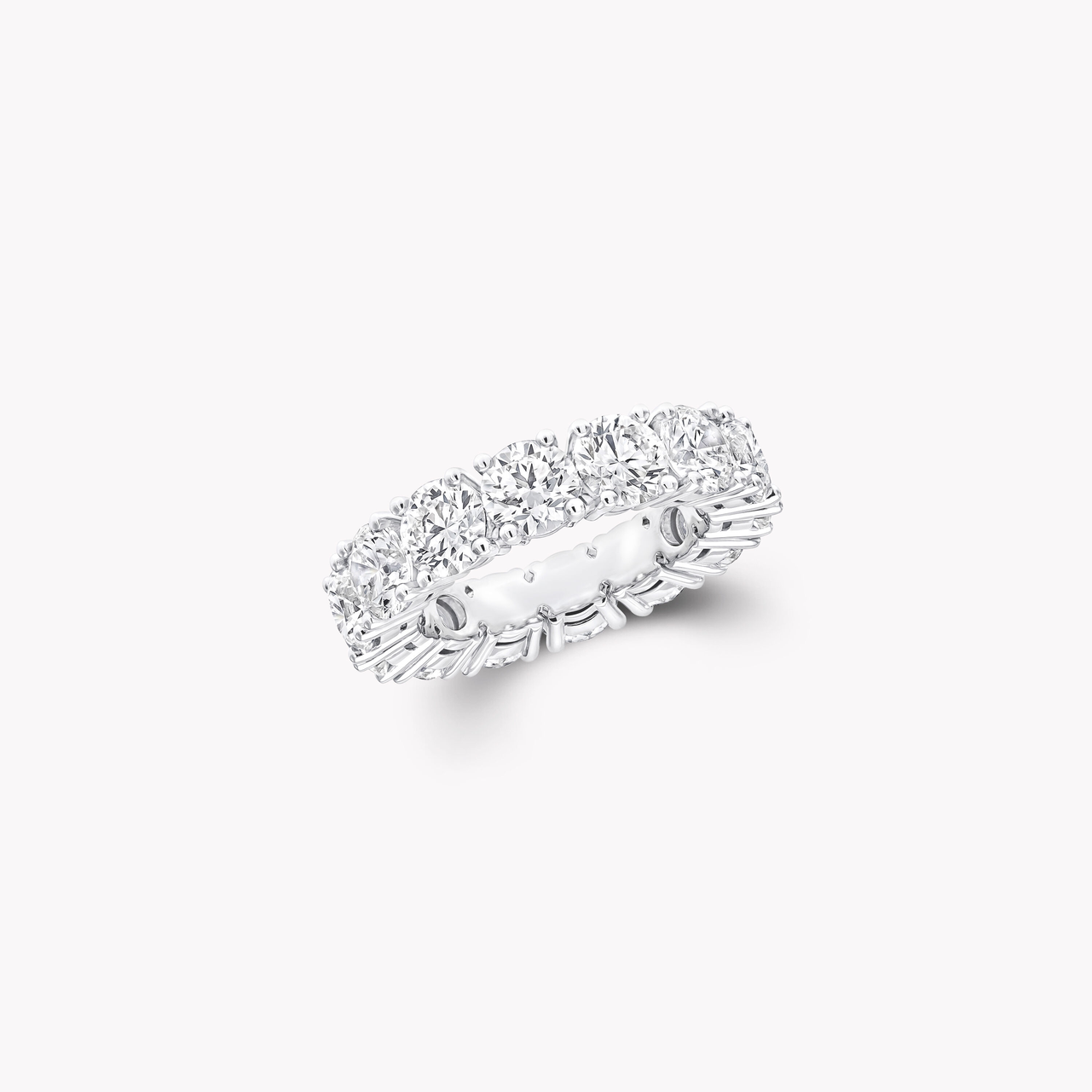Four Claw Round Diamond Wedding Band