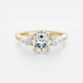 3.00 Carat Oval and Pear Cut Trilogy Engagement Ring in 18ct Yellow Gold
