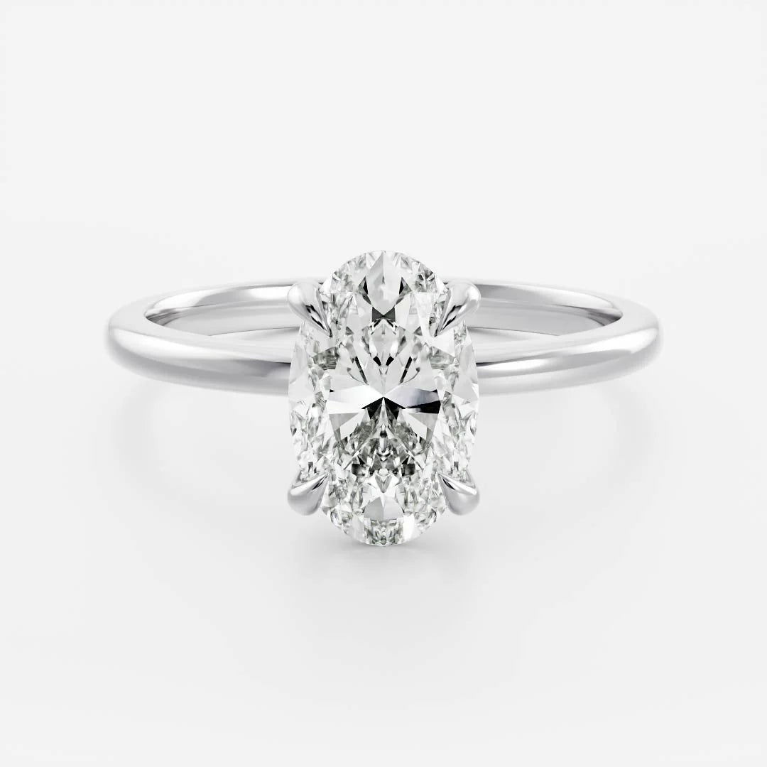3.0ct LAB-Grown Oval Solitaire Engagement Ring