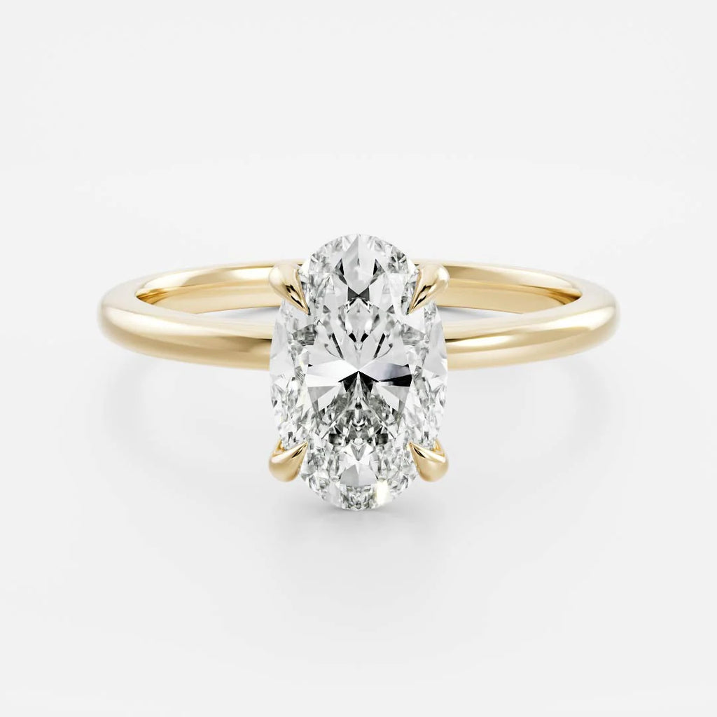 3.0ct LAB-Grown Oval Solitaire Engagement Ring