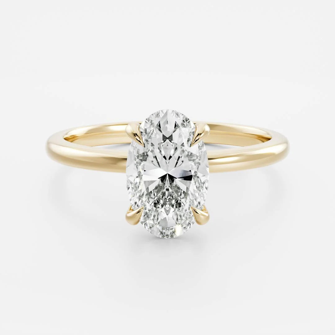 3.0ct LAB-Grown Oval Solitaire Engagement Ring
