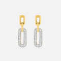 Diamond Drop Paperclip Earrings in 18ct Yellow Gold