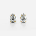 Solitaire LAB Grown Pear Diamond Earrings In 18ct Gold