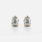 Solitaire Pear Diamond Earrings In 18ct Gold