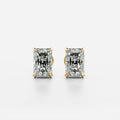 Solitaire LAB Grown Radiant Diamond Earrings In 18ct Gold