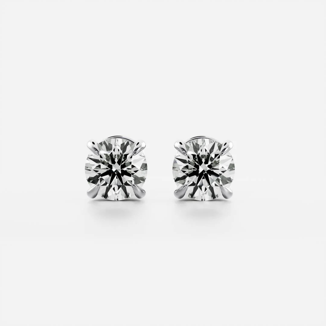Solitaire Diamond Earrings In 18ct Gold