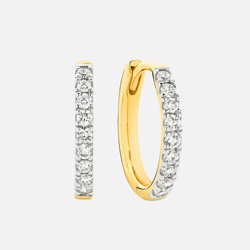 Diamond Hoop Earrings in 18ct Yellow Gold